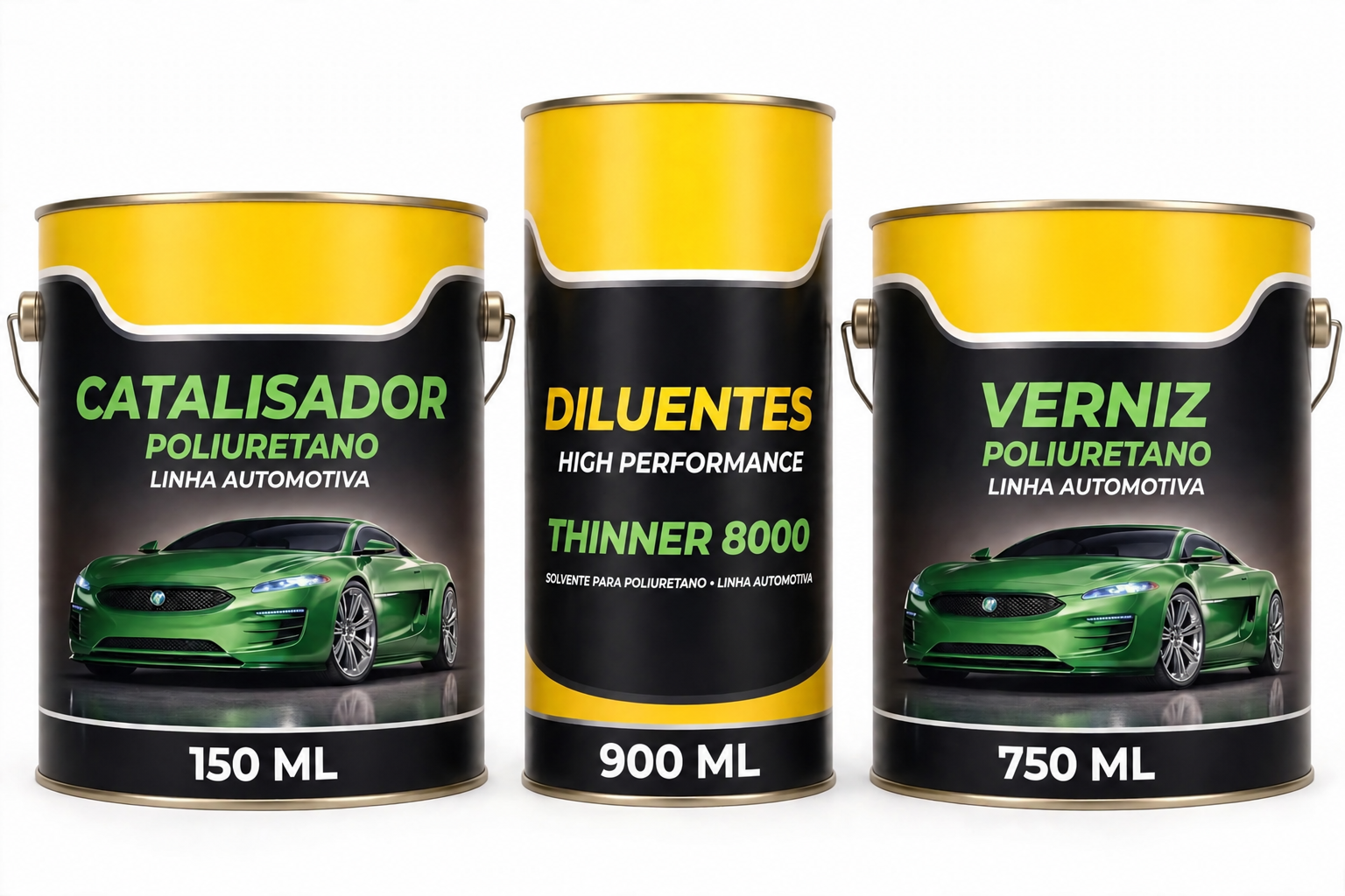 Kit Farben para selamento de aço Corten com verniz 750 ml, catalisador 150 ml e thinner 900 ml
